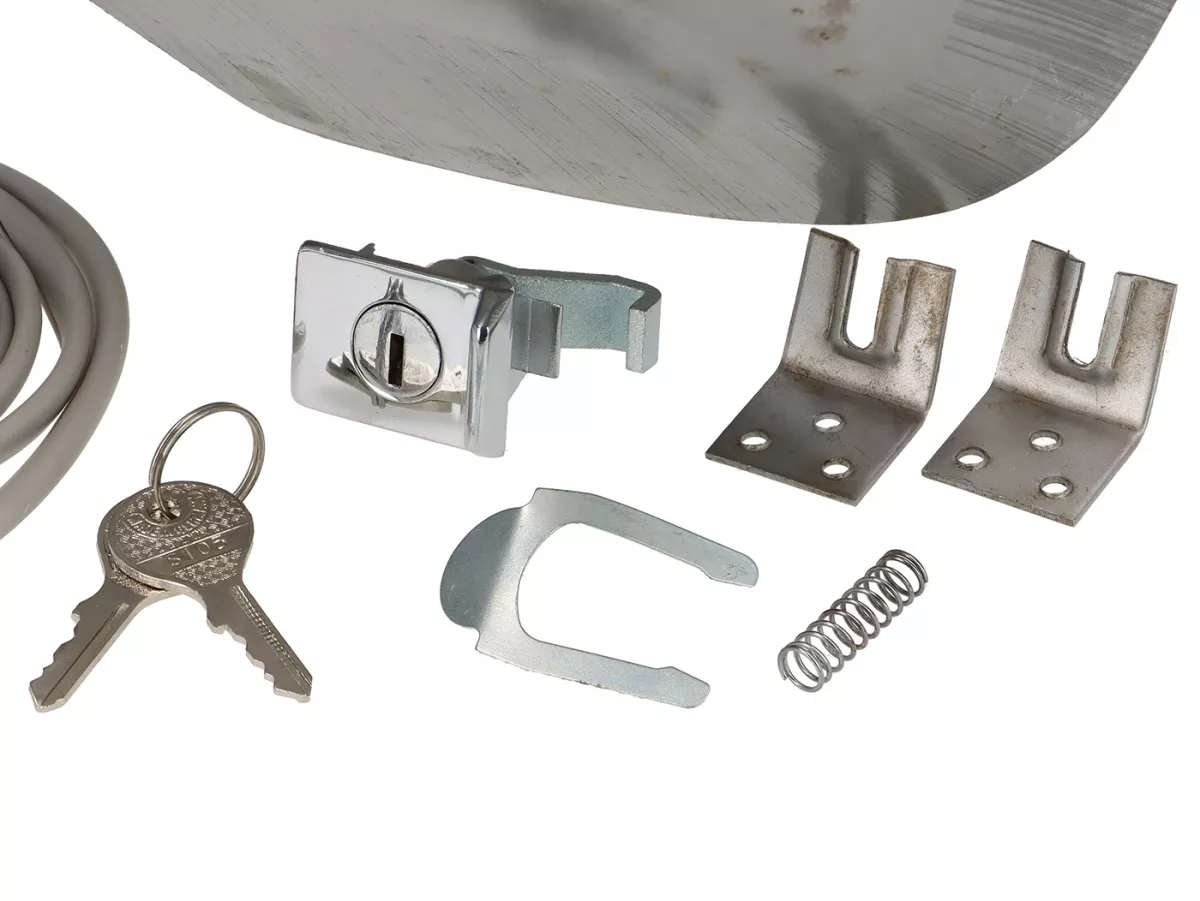 Compartiment à bagages -PREMIUM QUALITÉ, tôle huilée- Vespa Rally180 (VSD1T), Rally200 (VSE1T), TS125 (VNL3T) - également adapté pour Sprint150 (VLB1T), GT125 (VNL2T), GTR125 (VNL2T), GL150 (VLA1T), Super (VNC1T/VBC1T)