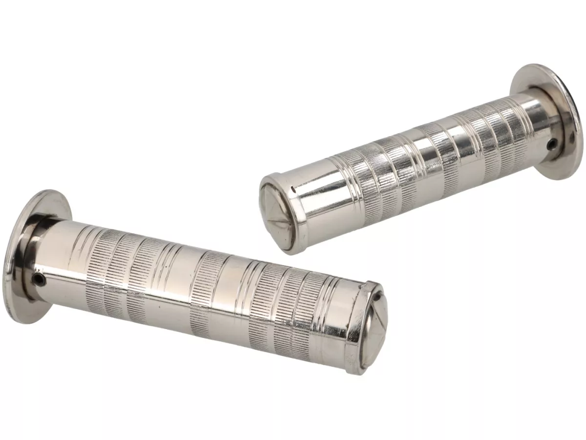 Poignées -CUSTOM- Inox - Øintérieur:27mm, longueur:135mm - adaptable sur Lambretta série 1-2