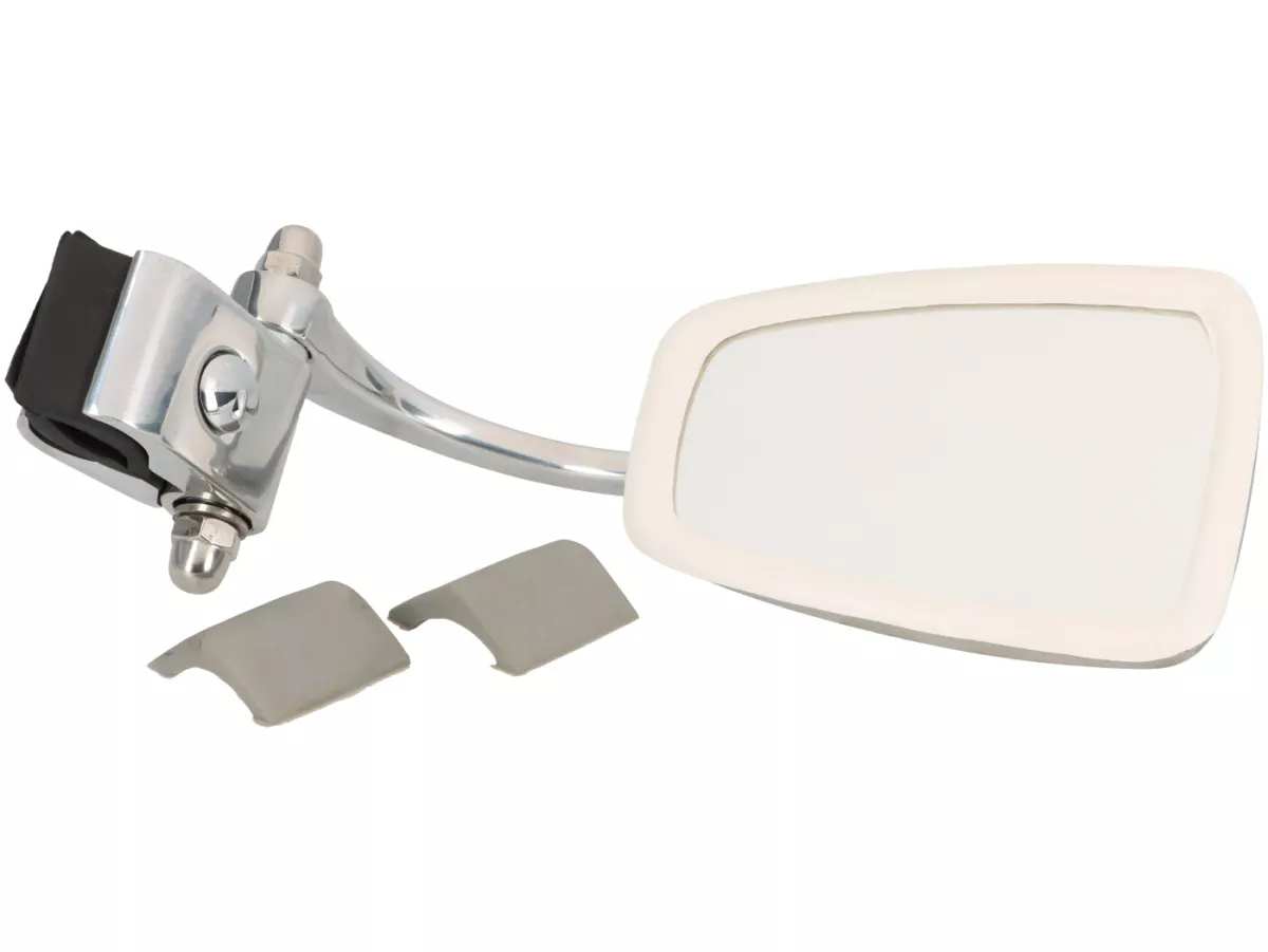 Mirror -Ulma Style, leg shield clamp mirror- chrome, rectangular - right