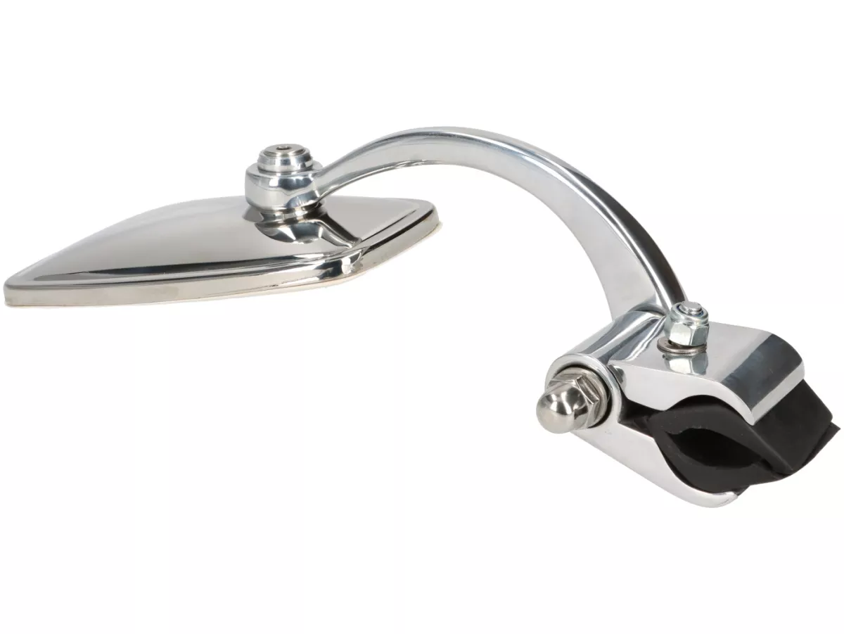 Mirror -Ulma Style, leg shield clamp mirror- chrome, rectangular - right