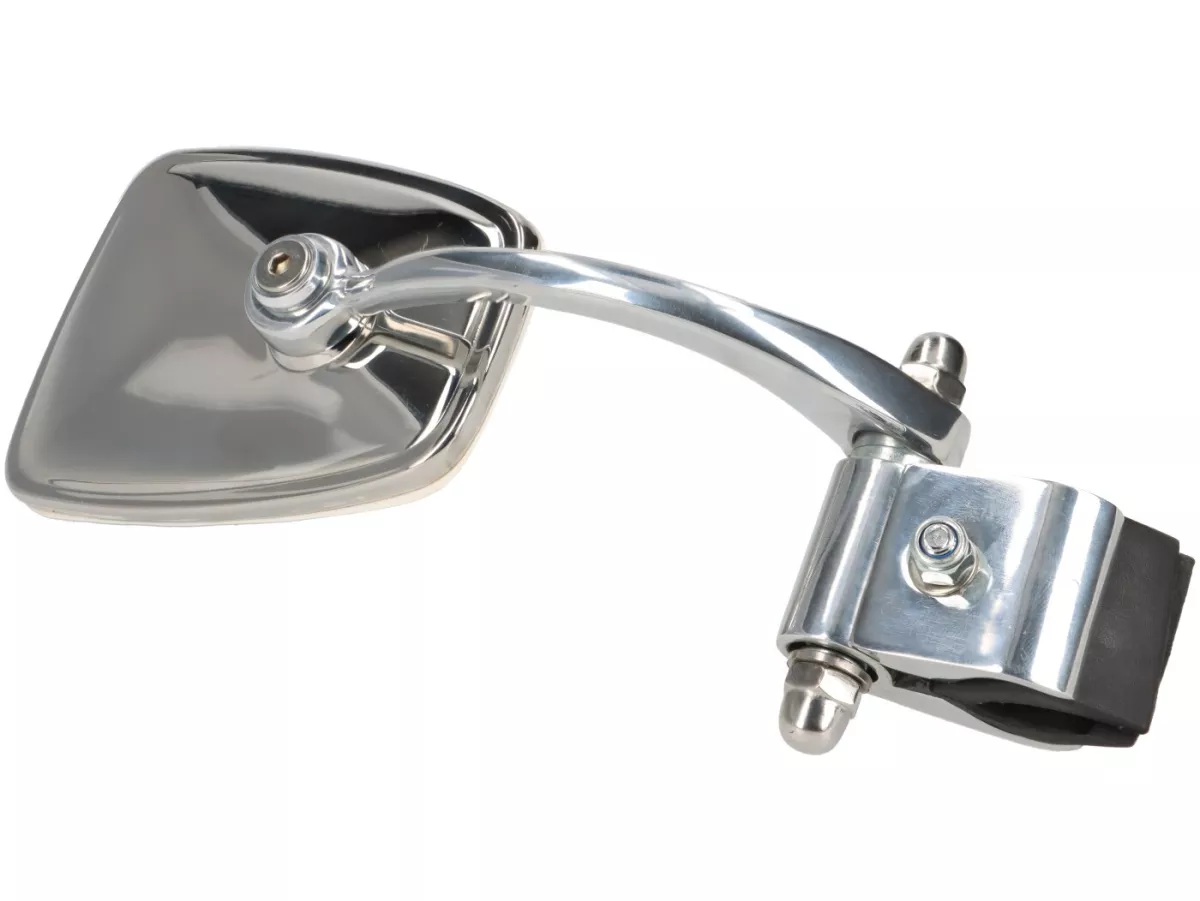 Mirror -Ulma Style, leg shield clamp mirror- chrome, rectangular - right