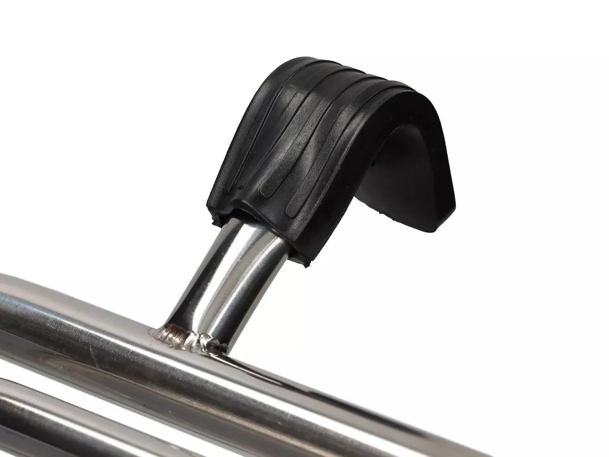 Porte-bagages avant rabattable -PREMIUM- Vespa Wideframe, Vespa Largeframe Rally180, Vespa Rally200, Sprint150, TS125, GT125, GTR125, Vespa PX80, PX125, PX150, PX200 - Acier inoxydable