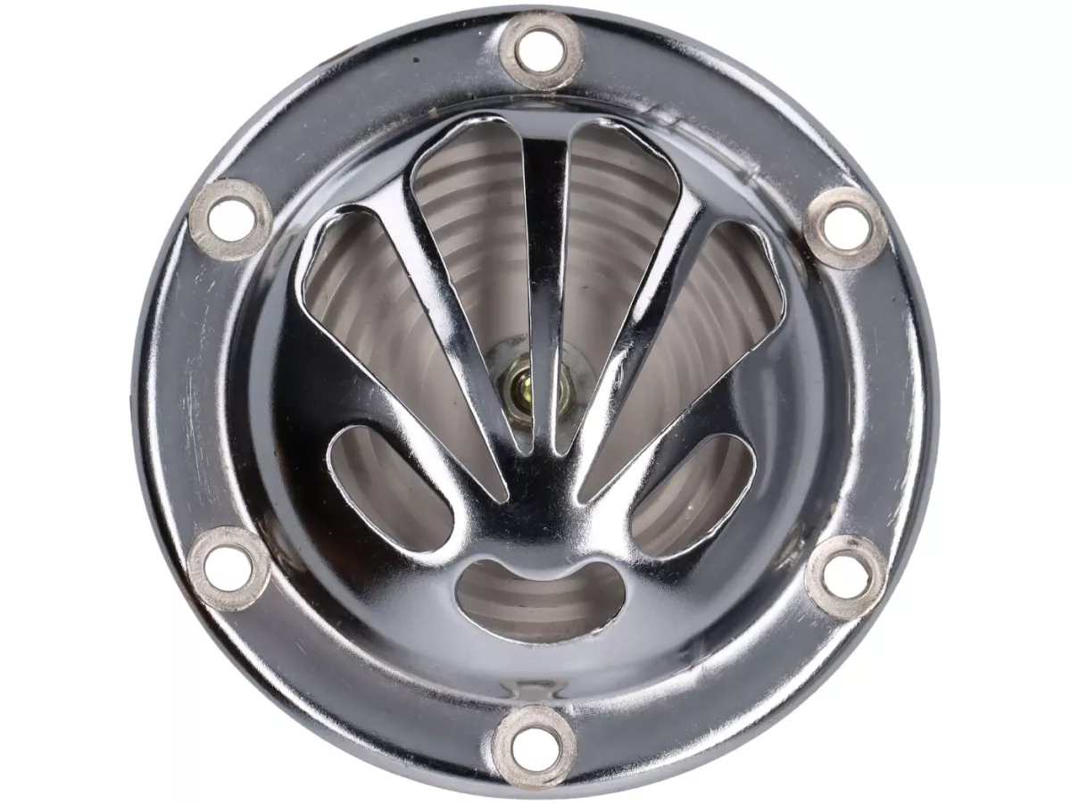 Clacson -PREMIUM- design a conchiglia da 12 V CA, cromato