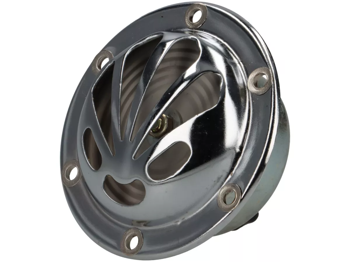 Clacson -PREMIUM- design a conchiglia da 12 V CA, cromato