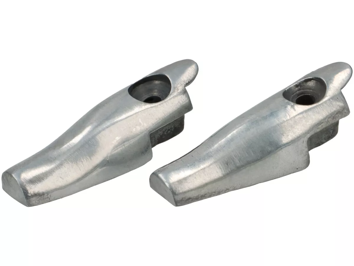 Tread strip end piece set front right and left -PREMIUM- aluminum - Vespa GS150 (VS3 from 0031830 to VS5)