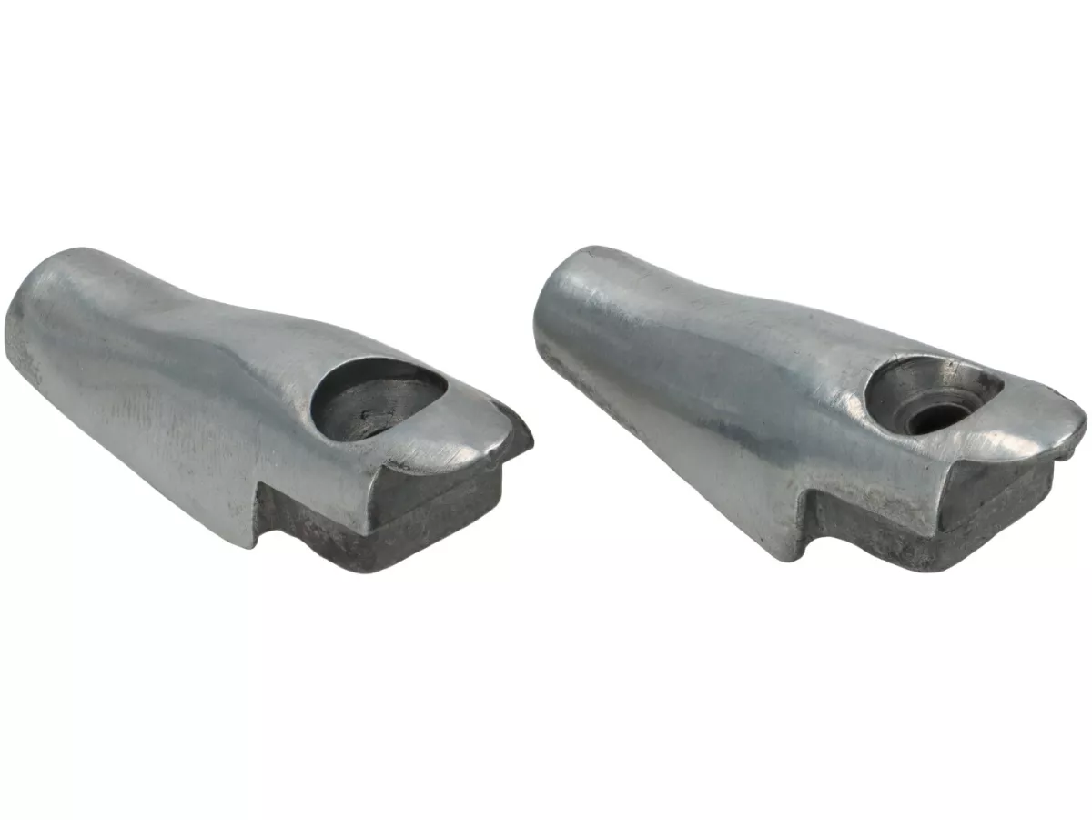 Tread strip end piece set front right and left -PREMIUM- aluminum - Vespa GS150 (VS3 from 0031830 to VS5)