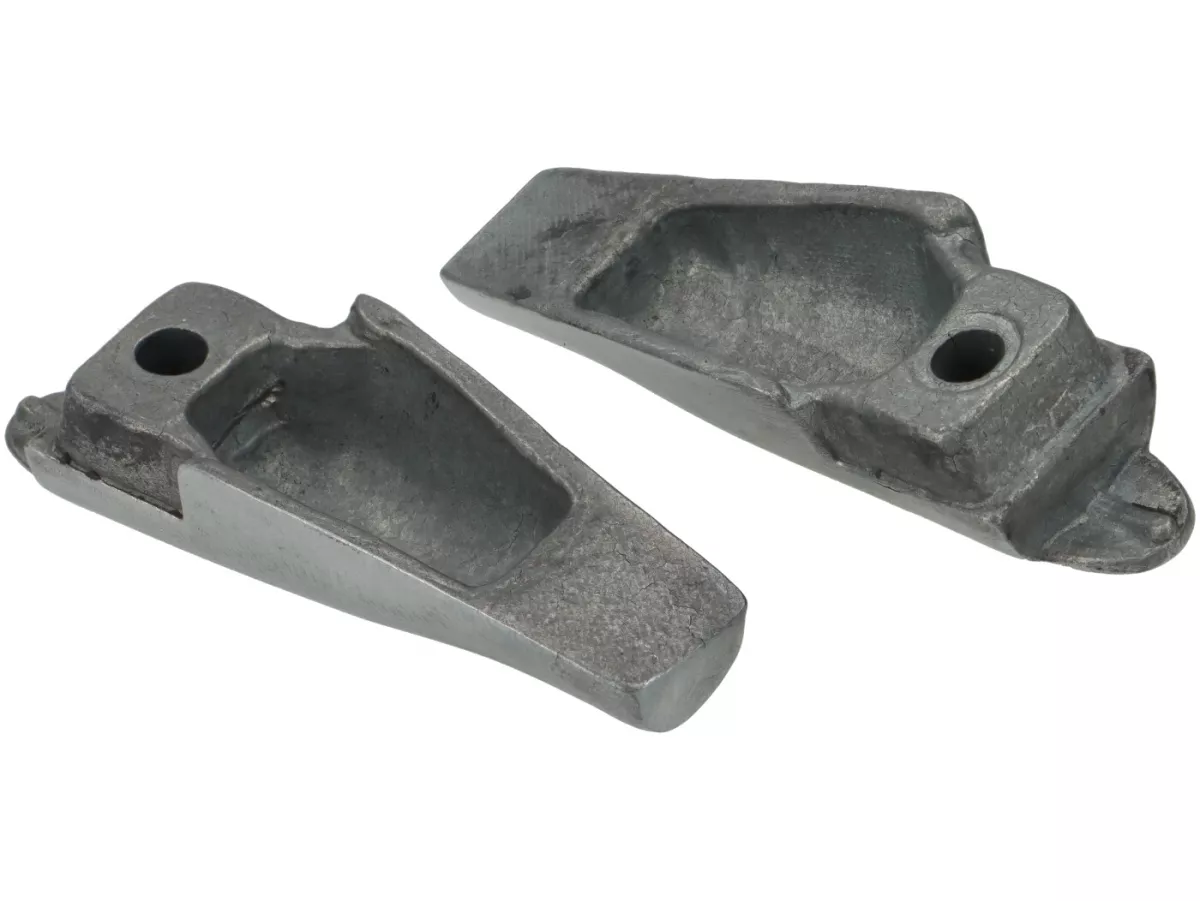 Tread strip end piece set front right and left -PREMIUM- aluminum - Vespa GS150 (VS3 from 0031830 to VS5)