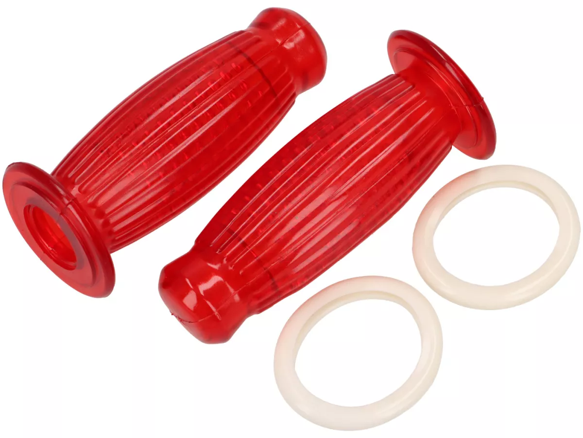 Poignées Bubble Vespa Sprint Super PX sans clignotant au guidon, rouge-transparent