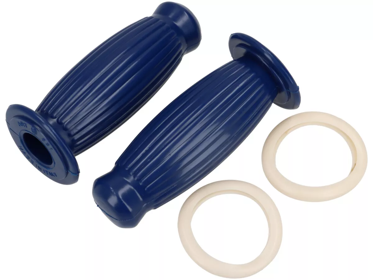 Bubble Griffe -PREMIUM- blau Vespa 125 VNB VB1 VBA VBB , D 22 mm, I 120mm, blau mit weißem Ring