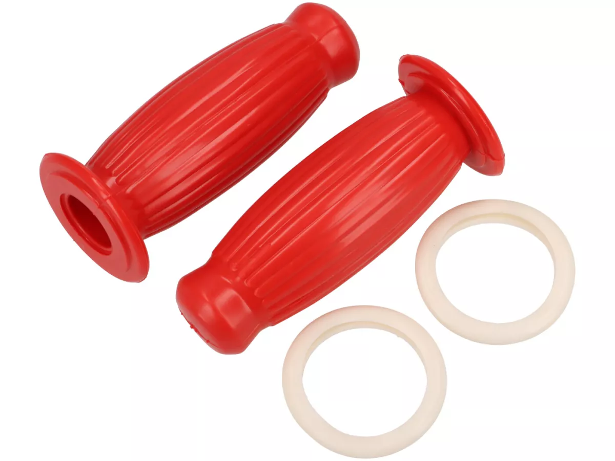 Bubbelgrips -PREMIUM-rood Vespa Smallframe V50, ET3, Sprint, Super, SS180 - Ø22mm, rood met witte ring
