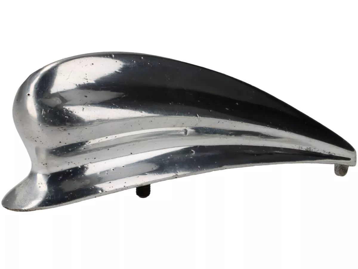 Kotflügelnippel -PREMIUM-Tropfenform  Vespa ACMA 125, Baujahr 1951-55, Aluminium, Lochabstand 75 mm mit Befestigungs-Mutter M4