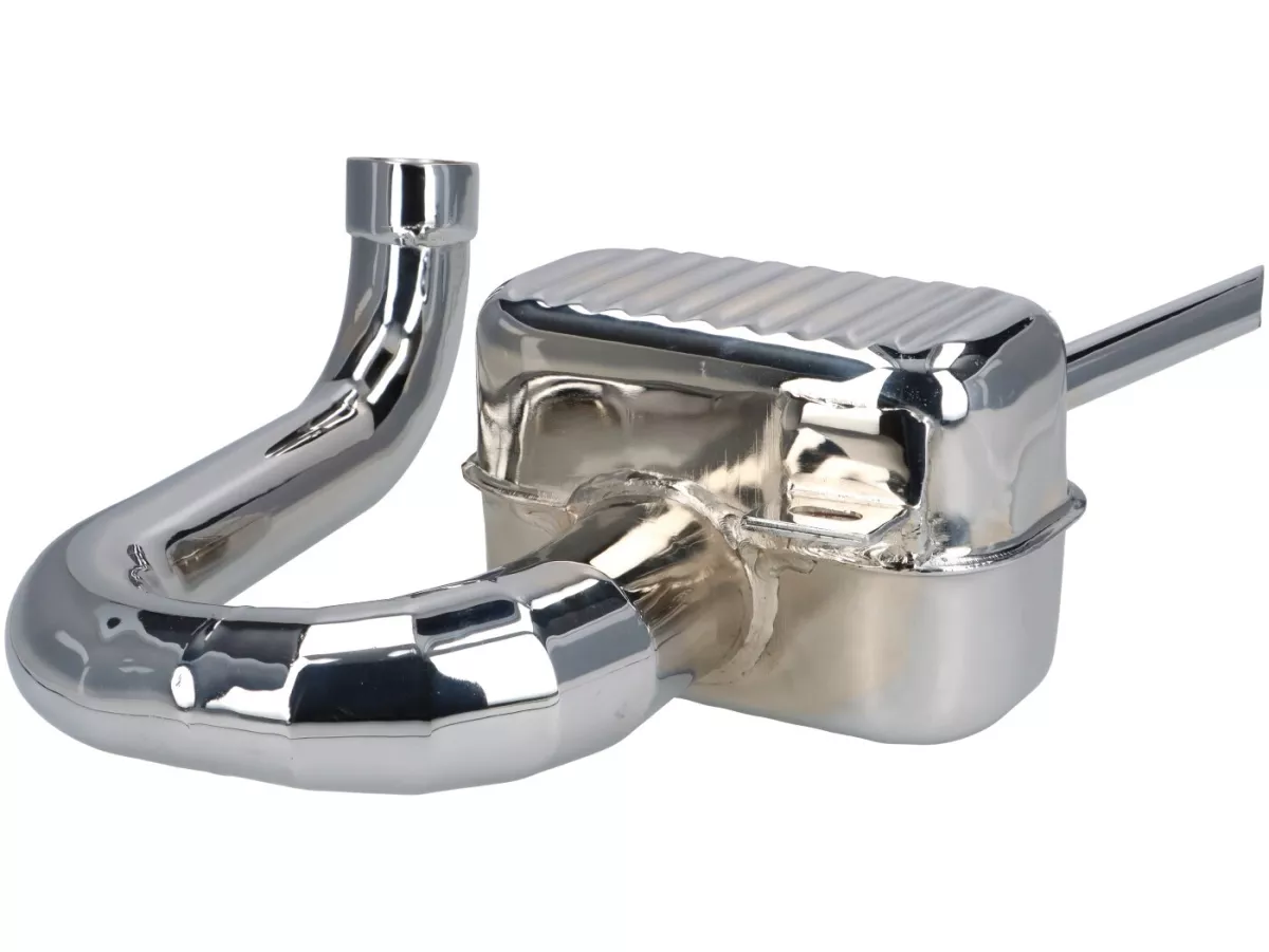 Exhaust -RR-Box Road Racing- Vespa Wideframe, VM, VN, VL1T, VB1T, VGL1T - chrome