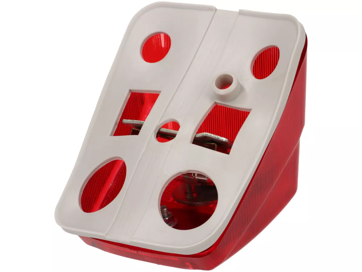 Lente de piloto trasero -PREMIUM- Vespa V50 N (V5A1T 122877-), V50 R, V50 L (italiana, 1966-1983) - reflector con marco metálico