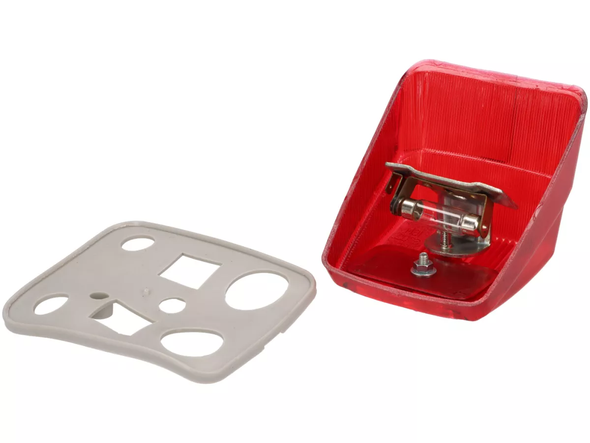 Lente de piloto trasero -PREMIUM- Vespa V50 N (V5A1T 122877-), V50 R, V50 L (italiana, 1966-1983) - reflector con marco metálico