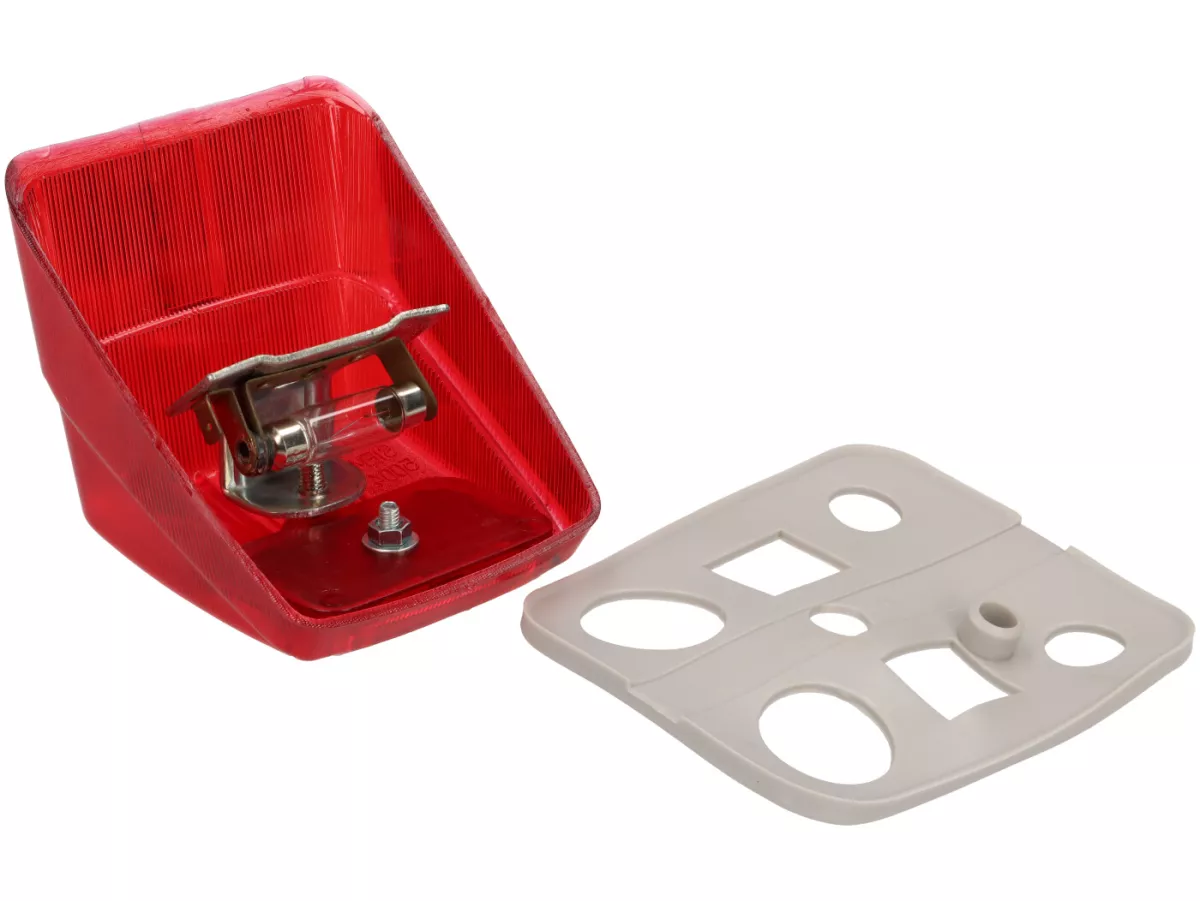 Lente de piloto trasero -PREMIUM- Vespa V50 N (V5A1T 122877-), V50 R, V50 L (italiana, 1966-1983) - reflector con marco metálico