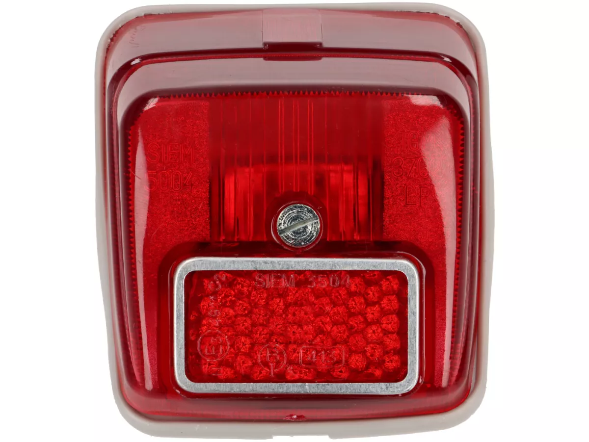 Lente de piloto trasero -PREMIUM- Vespa V50 N (V5A1T 122877-), V50 R, V50 L (italiana, 1966-1983) - reflector con marco metálico