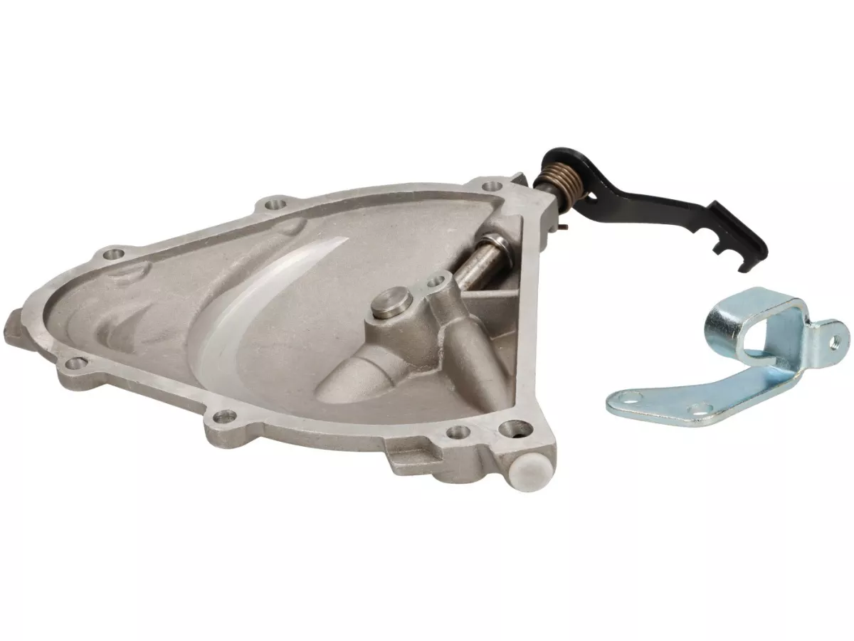 Clutch cover complete - inside turned out (incl. lever, cable holder) -PREMIUM, long cranked lever with two cable positions- Vespa PK XL2 - also suitable for Vespa V50, PV, ET3, PK XL, ETS - aluminium