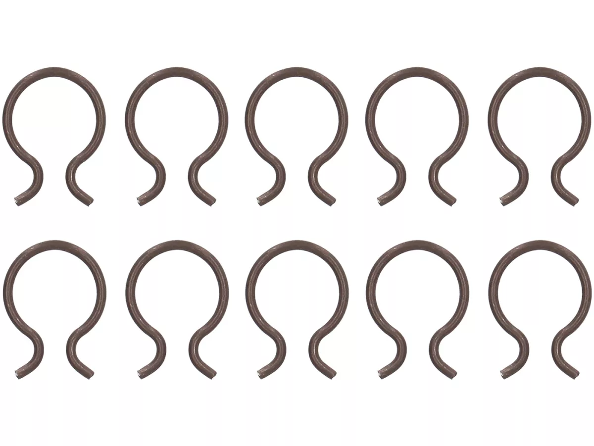 Brake shoe locating spring clip (10 pieces) -RMS- Vespa V50,  PX, PK, T5, V90, SS50, SS90, PV125, ET3, VNA, VNB, VBA, VBB, Super, GL150 (VLA1T), GT125 (VNL2T), GTR125 (VNL2T), TS125 (VNL3T), Sprint150 (VLB1T), Rally180 (VSD1T), Rally200 (VSE1T), GS150 / G