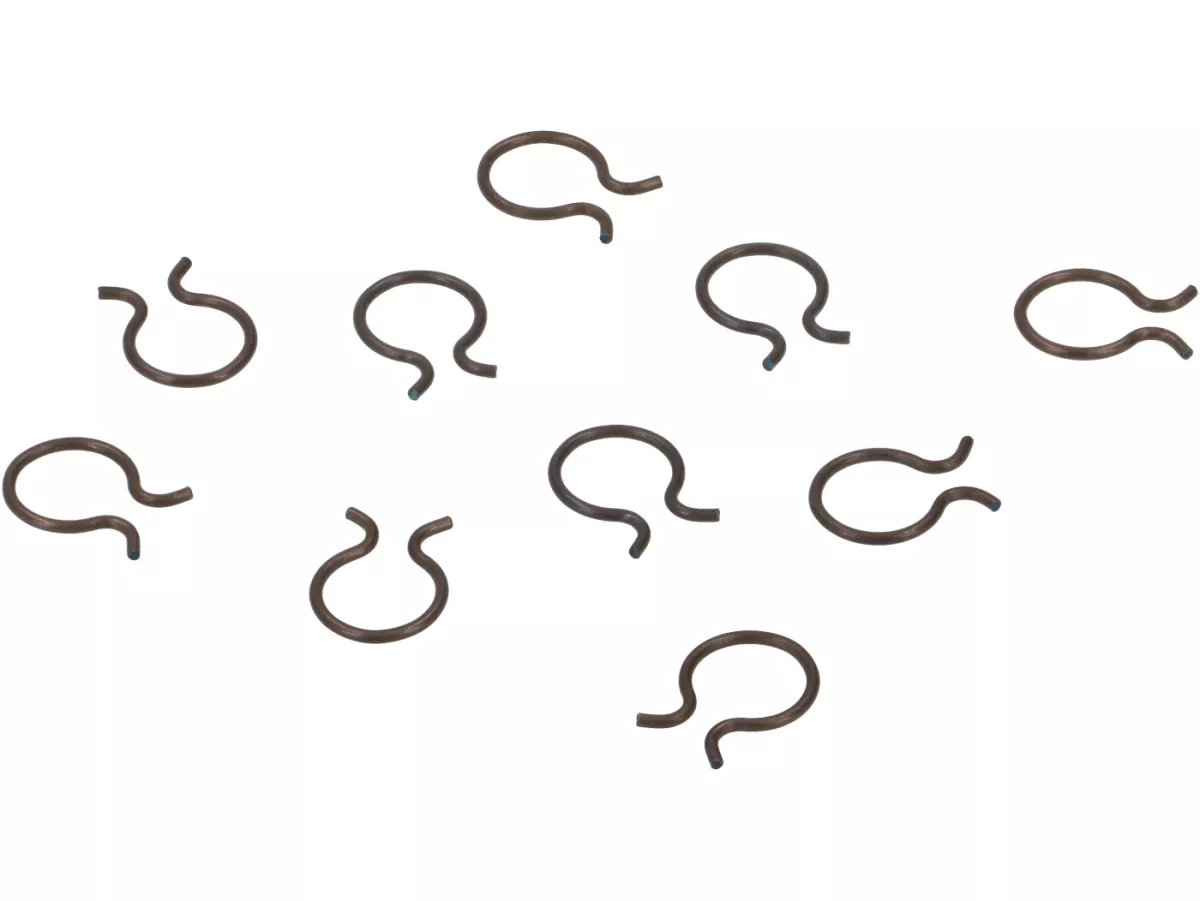 Brake shoe locating spring clip (10 pieces) -RMS- Vespa V50,  PX, PK, T5, V90, SS50, SS90, PV125, ET3, VNA, VNB, VBA, VBB, Super, GL150 (VLA1T), GT125 (VNL2T), GTR125 (VNL2T), TS125 (VNL3T), Sprint150 (VLB1T), Rally180 (VSD1T), Rally200 (VSE1T), GS150 / G
