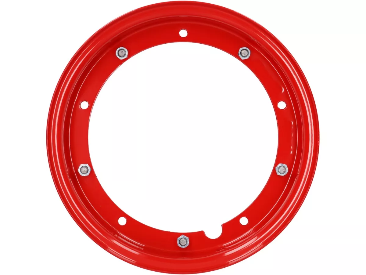 Jante -MADE IN ITALY 2.10-10 pouces, acier - Vespa (type PX) - Vespa Smallframe V50, 50N, Special, PV, ET3, PK50-125 (S/XL/XL2), Largeframe PX, T5, Sprint, Rally, GT/GTR, LML Star, Deluxe - rouge