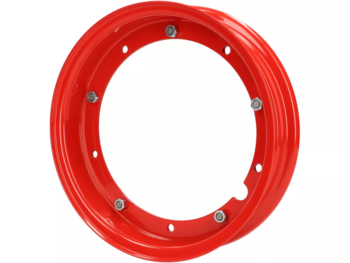Jante -MADE IN ITALY 2.10-10 pouces, acier - Vespa (type PX) - Vespa Smallframe V50, 50N, Special, PV, ET3, PK50-125 (S/XL/XL2), Largeframe PX, T5, Sprint, Rally, GT/GTR, LML Star, Deluxe - rouge