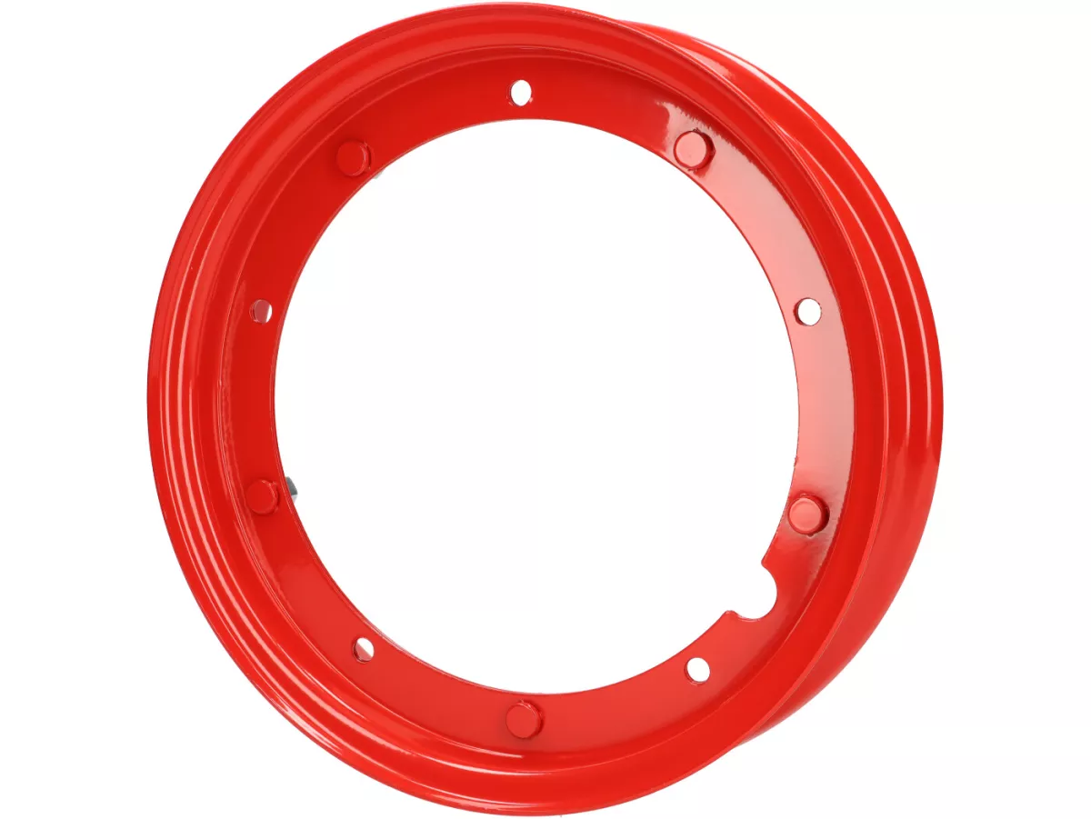 Jante -MADE IN ITALY 2.10-10 pouces, acier - Vespa (type PX) - Vespa Smallframe V50, 50N, Special, PV, ET3, PK50-125 (S/XL/XL2), Largeframe PX, T5, Sprint, Rally, GT/GTR, LML Star, Deluxe - rouge