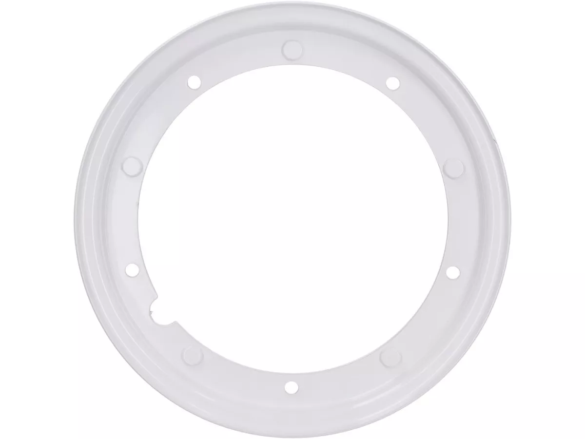 Jante -MADE IN ITALY 2.10-10 pouces, acier - Vespa (type PX) - Vespa Smallframe V50, 50N, Special, PV, ET3, PK50-125 (S/XL/XL2), Largeframe PX, T5, Sprint, Rally, GT/GTR, LML Star, Deluxe - blanc