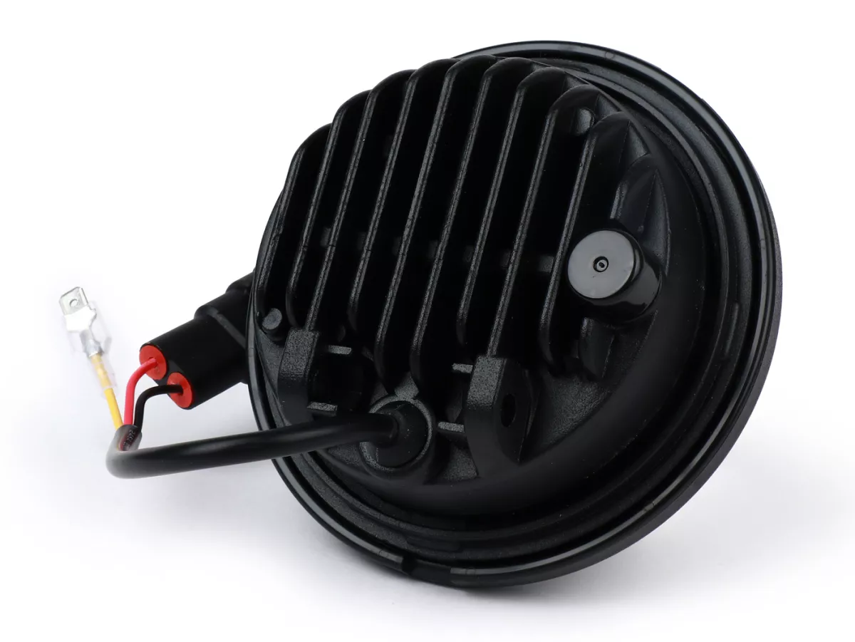 Set lampu depan -RMS LED 12V, bulat- Vespa SS50 (V5SS1T), 50SR (V5SS2T), SS90 (V9SS1T), 90 Racer (V9SS2T), PV125 (VMA1T, VMA2T), ET3 VMB1T), Super (VNC1T/VBC1T)