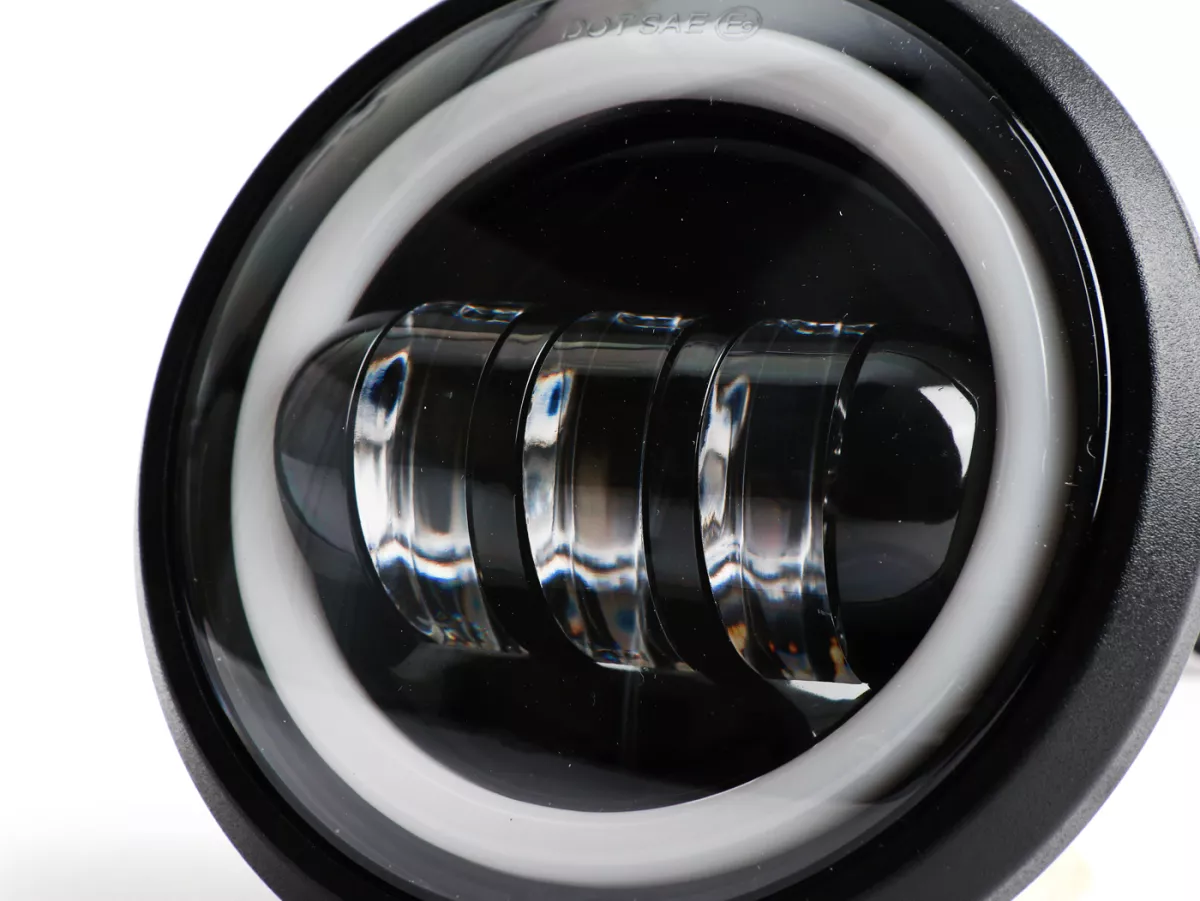 Set lampu depan -RMS LED 12V, bulat- Vespa SS50 (V5SS1T), 50SR (V5SS2T), SS90 (V9SS1T), 90 Racer (V9SS2T), PV125 (VMA1T, VMA2T), ET3 VMB1T), Super (VNC1T/VBC1T)