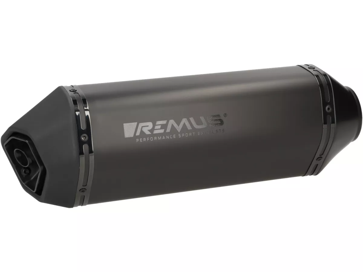 Silencer -REMUS Slip-On NOTTE - Vespa GTS Super HPE 300 (Euro 5, ZAPMD3100, ZAPMD3101, ZAPMD3101) - black stainless steel