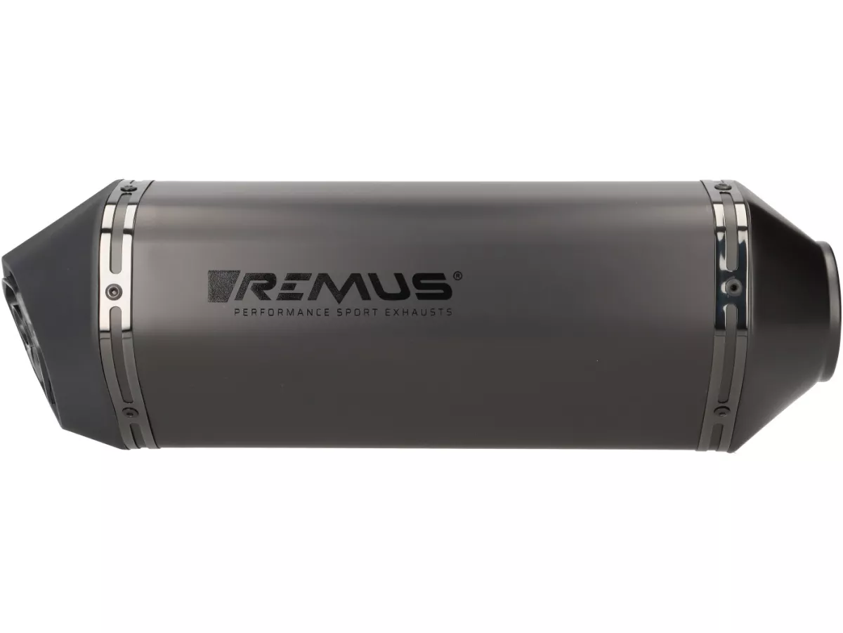 Silencer -REMUS Slip-On NOTTE - Vespa GTS Super HPE 300 (Euro 5, ZAPMD3100, ZAPMD3101, ZAPMD3101) - black stainless steel