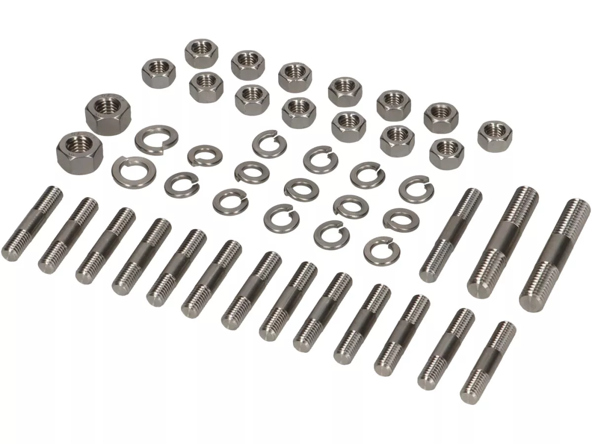 Set viti prigioniere coprimotore Lambretta -RIMINI LAMBRETTA CENTRO- LI (serie 2-3), LIS, SX, TV (serie 2-3), DL, GP - acciaio inossidabile