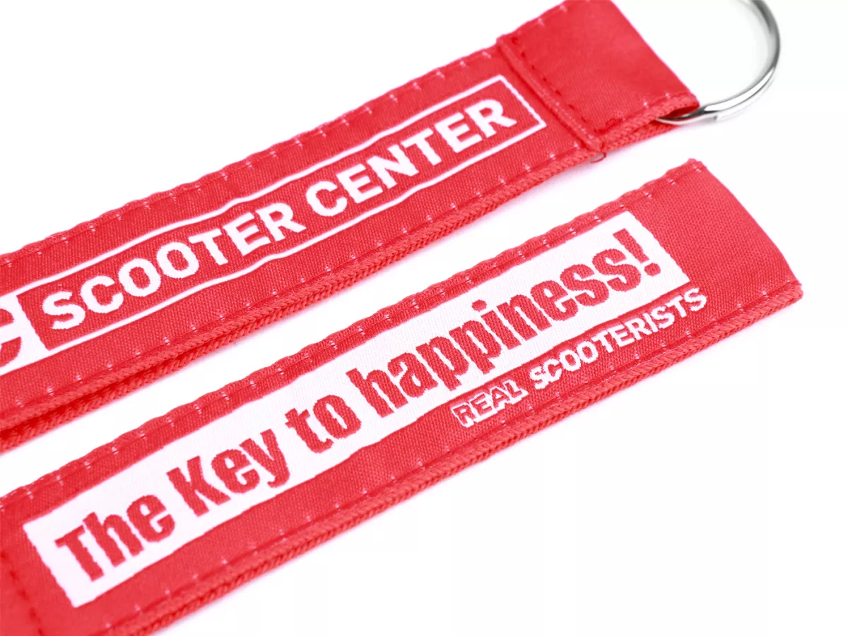 Key ring -SCOOTER CENTER- Key to happiness - red