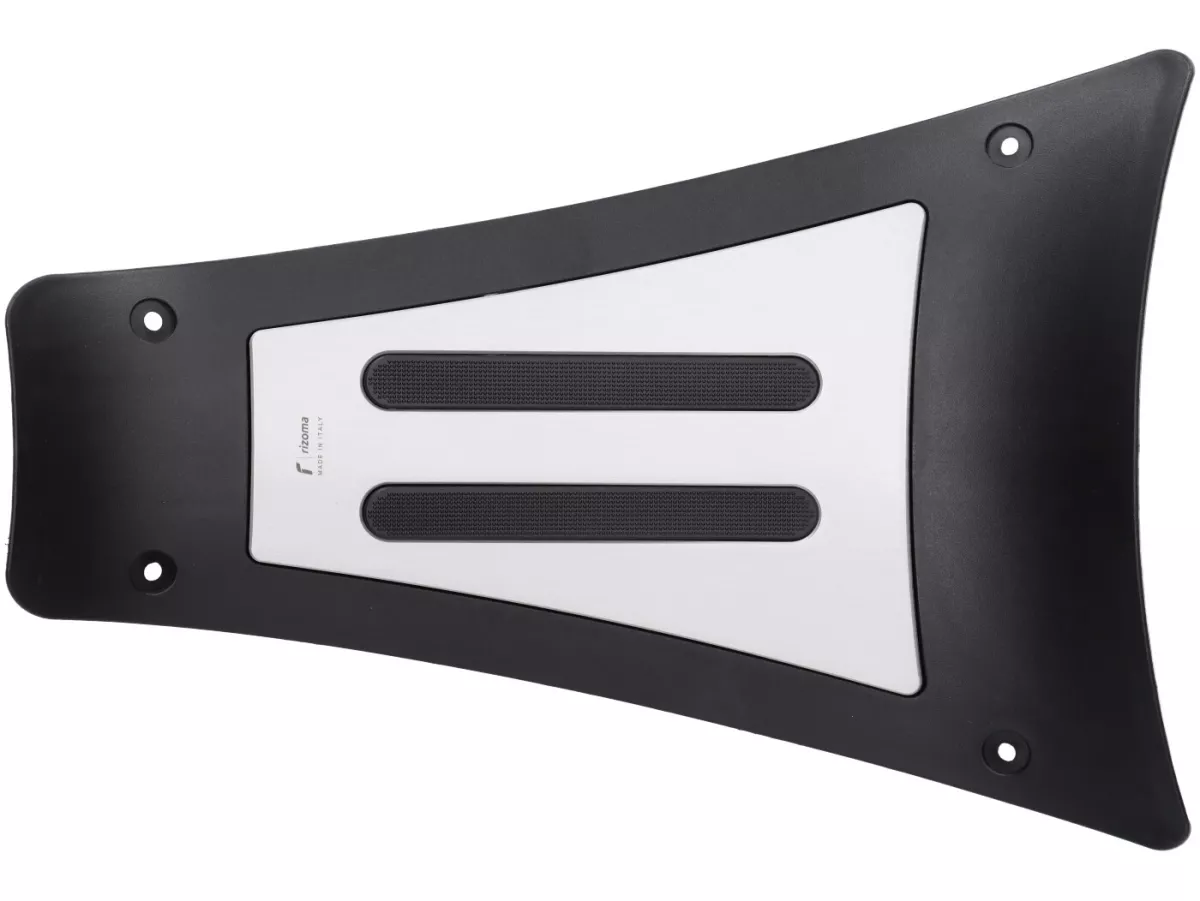 Tapis poutre central -RIZOMA- Aluminium CNC - argent - Vespa GTS 125-310 Keyless, GTV 300-310 Keyless