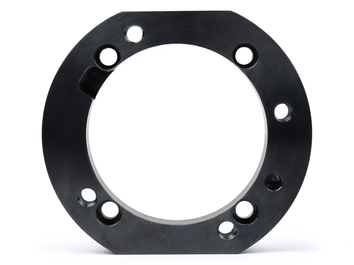 Placa adaptadora cilindro -J&G 2% especial por WT- para montaje cilindro PX200 original/BGM (Ø66,5mm) en cárter motor PX80-PX125-PX150, Cosa125, Cosa150