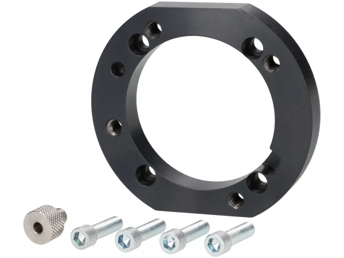 Drilling template M8 incl. drill sleeve -WT- drilling pattern PX200 cylinder stud bolt on PX80-150 motor housing - used for mounting Quattrini 232/244 cylinder (Ø72mm) on PX80-150 motor housing