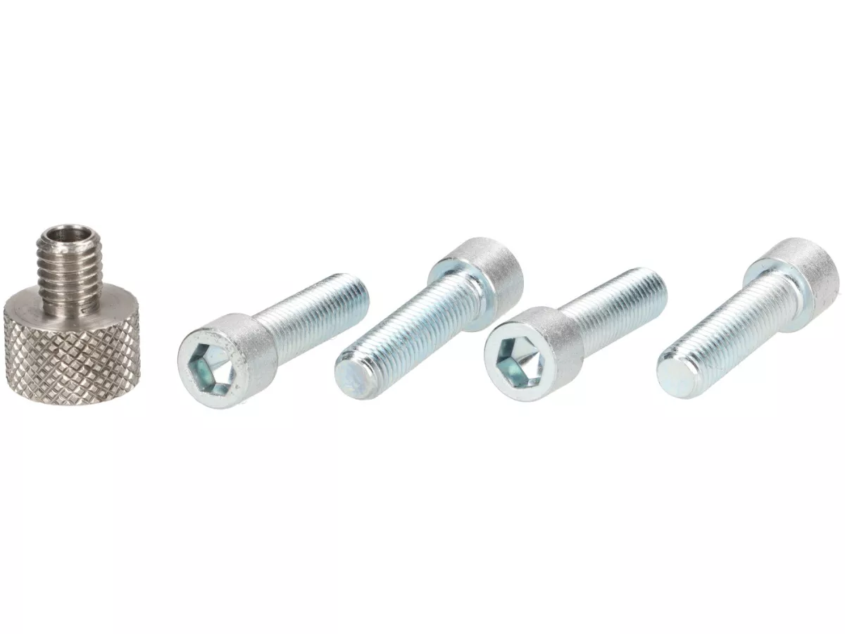 Drilling template M8 incl. drill sleeve -WT- drilling pattern PX200 cylinder stud bolt on PX80-150 motor housing - used for mounting Quattrini 232/244 cylinder (Ø72mm) on PX80-150 motor housing