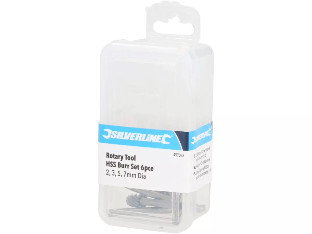 Milling pins HSS Set -SILVERLINE- 3,17mm 6 pieces for rotary tool