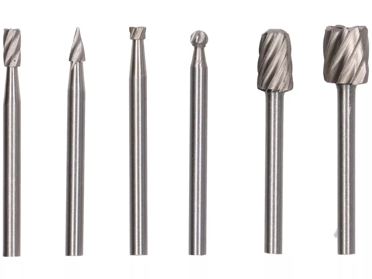 Milling pins HSS Set -SILVERLINE- 3,17mm 6 pieces for rotary tool