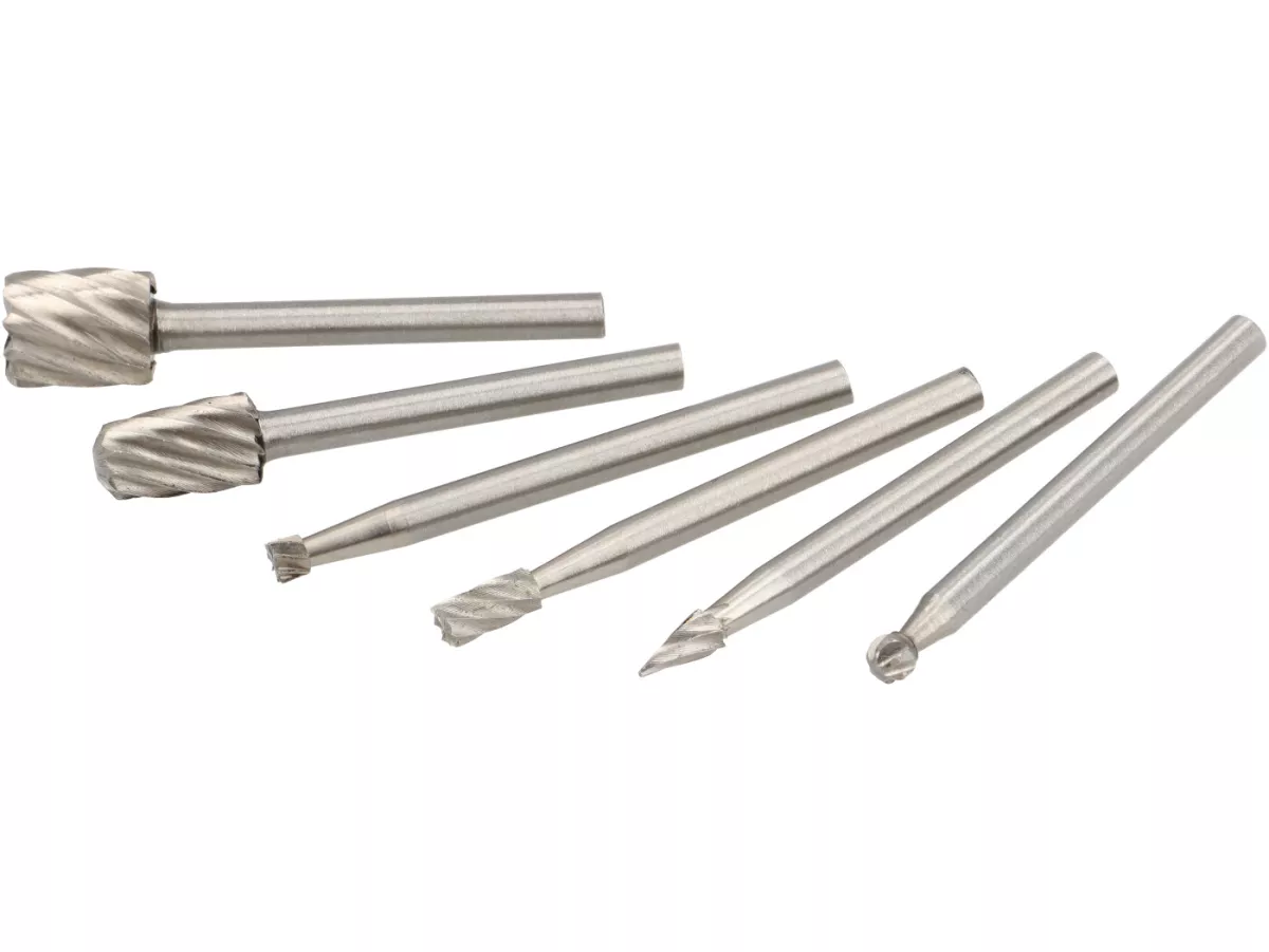 Milling pins HSS Set -SILVERLINE- 3,17mm 6 pieces for rotary tool