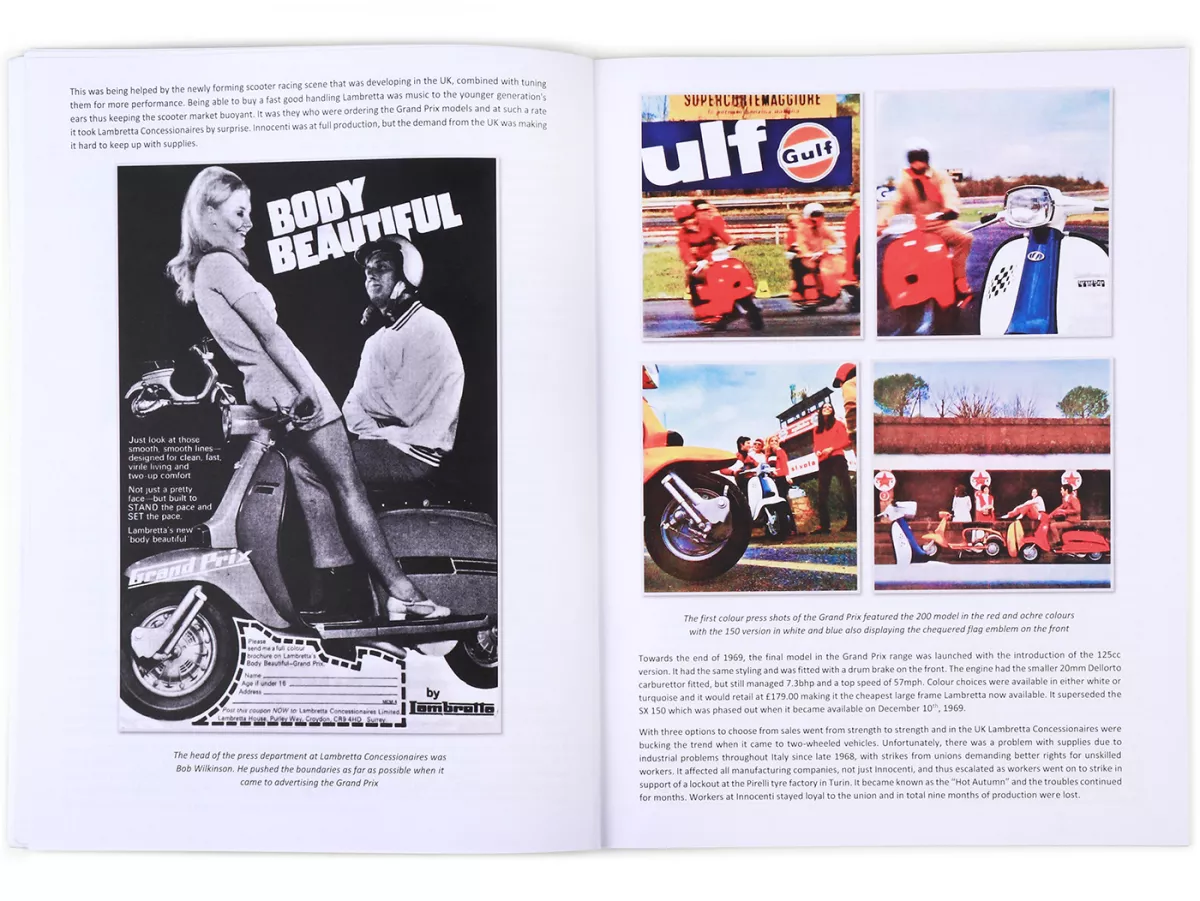 Book -THE HISTORY GUIDE OF THE LAMBRETTA GRAND PRIX The Lambretta history series- A4, 40 pages, English by Stuart Owen