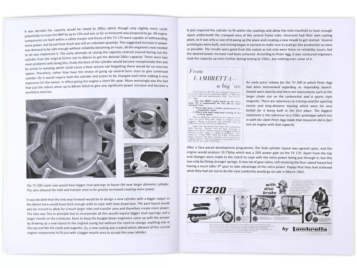 Buku -EVOLUSI LAMBRETTA 200: TV 200 SX 200 GP 200 Seri sejarah Lambretta - A4, 68 halaman, bahasa Inggris oleh Stuart Owen