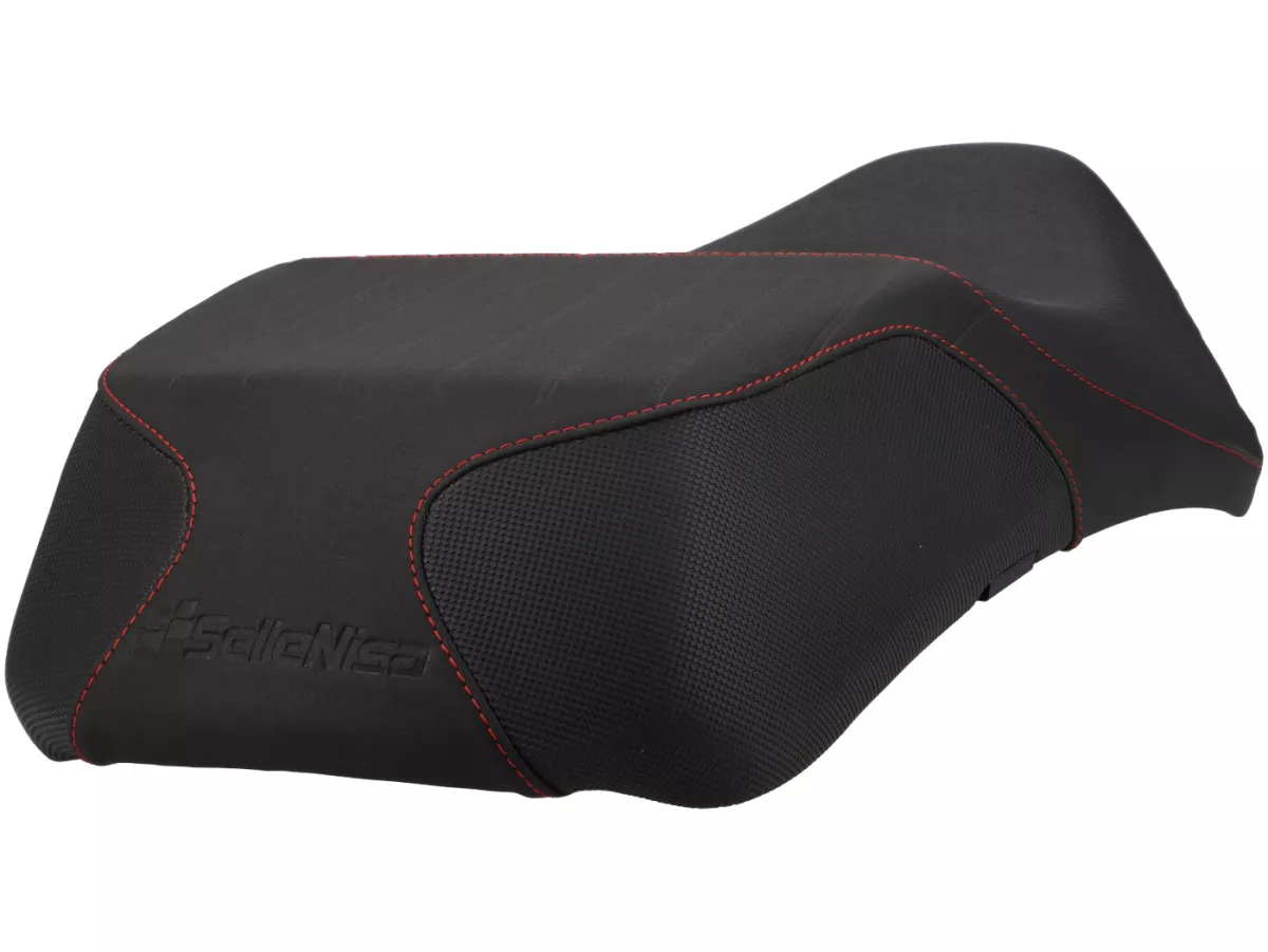 Selle -NISA- sportif - GTS Dual Sport - Vespa GTS 125-300, GTV 125-300 - noir/rouge