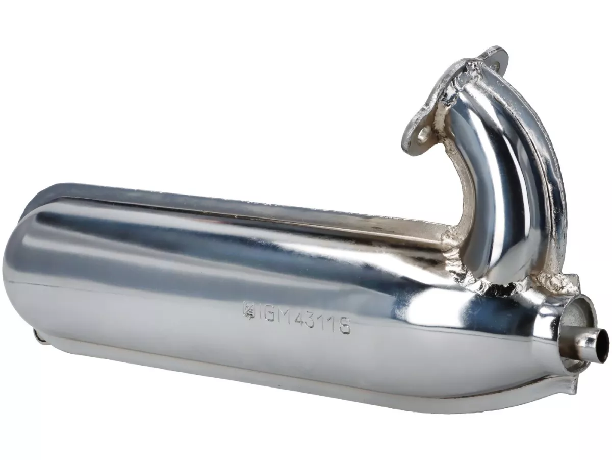 Scarico -PREMIUM, banana (IGM4311S)- Vespa SS90 (V9SS1T) - adatto anche per Vespa SS50 (V5SS1T), V50, 50N, V90 - cromato (collettore zincato)