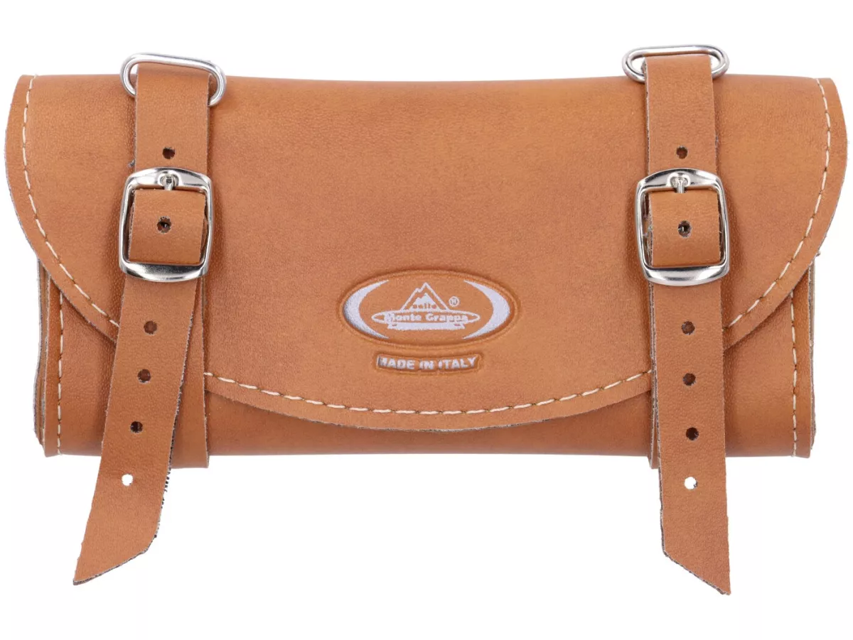 Werkzeugtasche - Satteltasche -SELLE MONTE GRAPPA- Piaggio, Vespa Ciao, SI, Bravo, Boxer, Grillo - braun