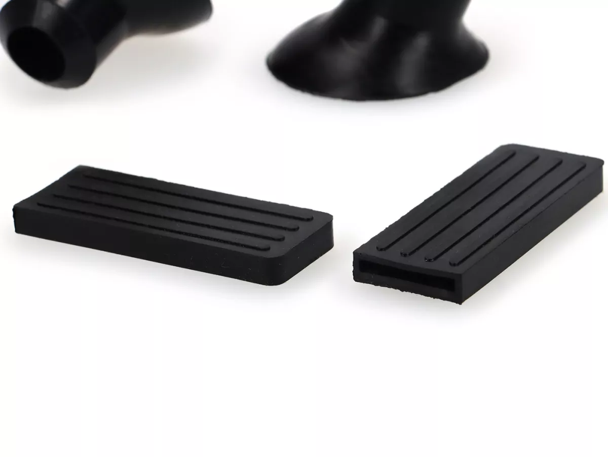 Rubber parts set foldable luggage carrier front -OEM QUALITY- Vespa Smallframe, Vespa Largeframe, Vespa GTS, GTV, GTS Super, Lambretta (Series 1-3) LI, LIS, SX, TV, GP/DL - 4-pcs.