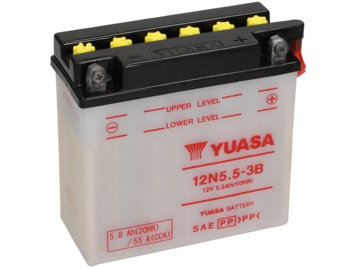 Battery -Standard YUASA 12N5,5-3B- 12V, 6Ah - 130x60x135mm (without acid)