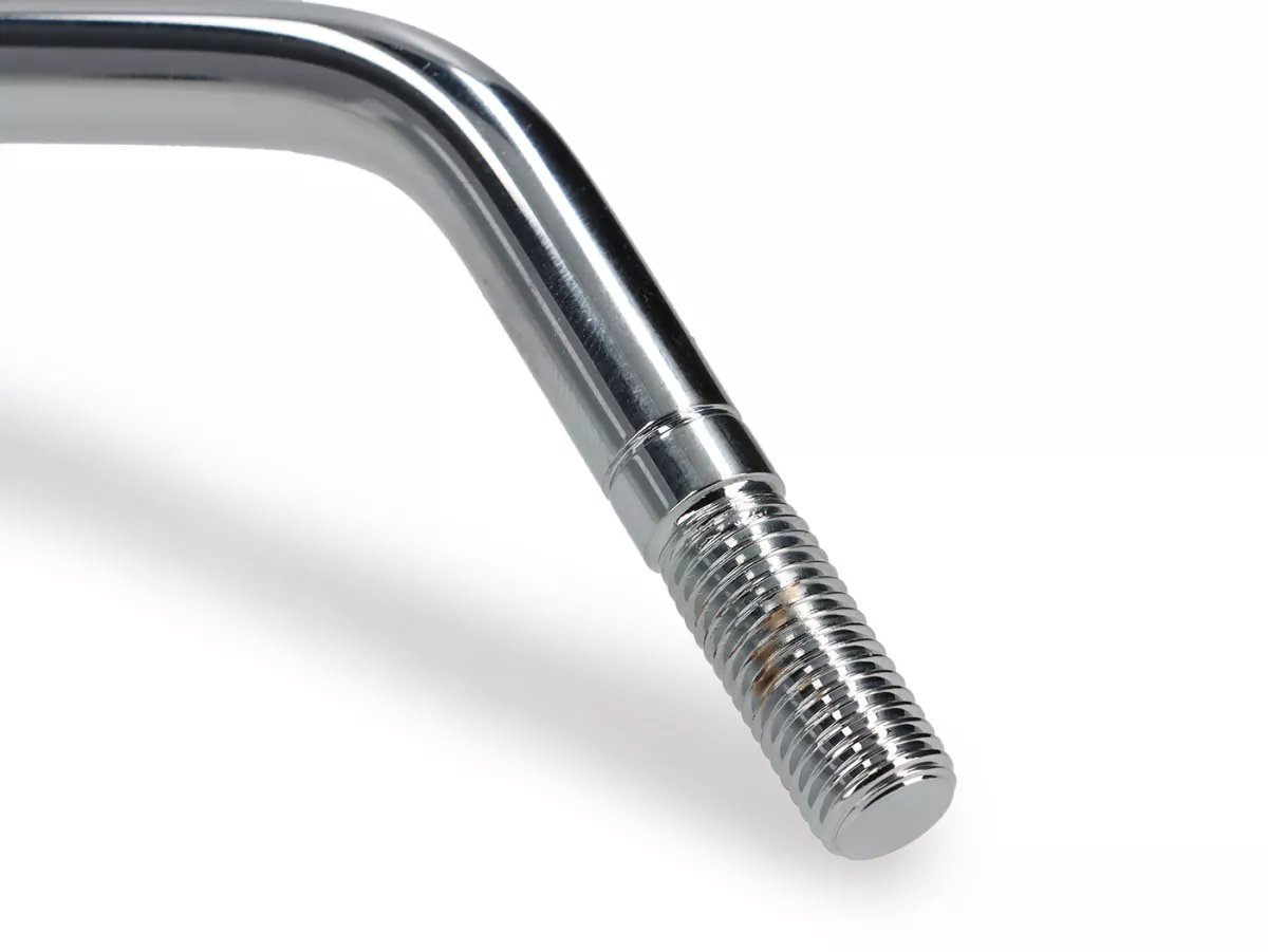Mirror -FAR Ø110mm, l=220mm- chrome Vespa PX - round - left - incl. holder - with E-mark - also suitable for Vesp aV50, 50N, PV125, ET3, Rally, Sprint, PX, Super, TS125, GT125, GTR125, GL150, SS180