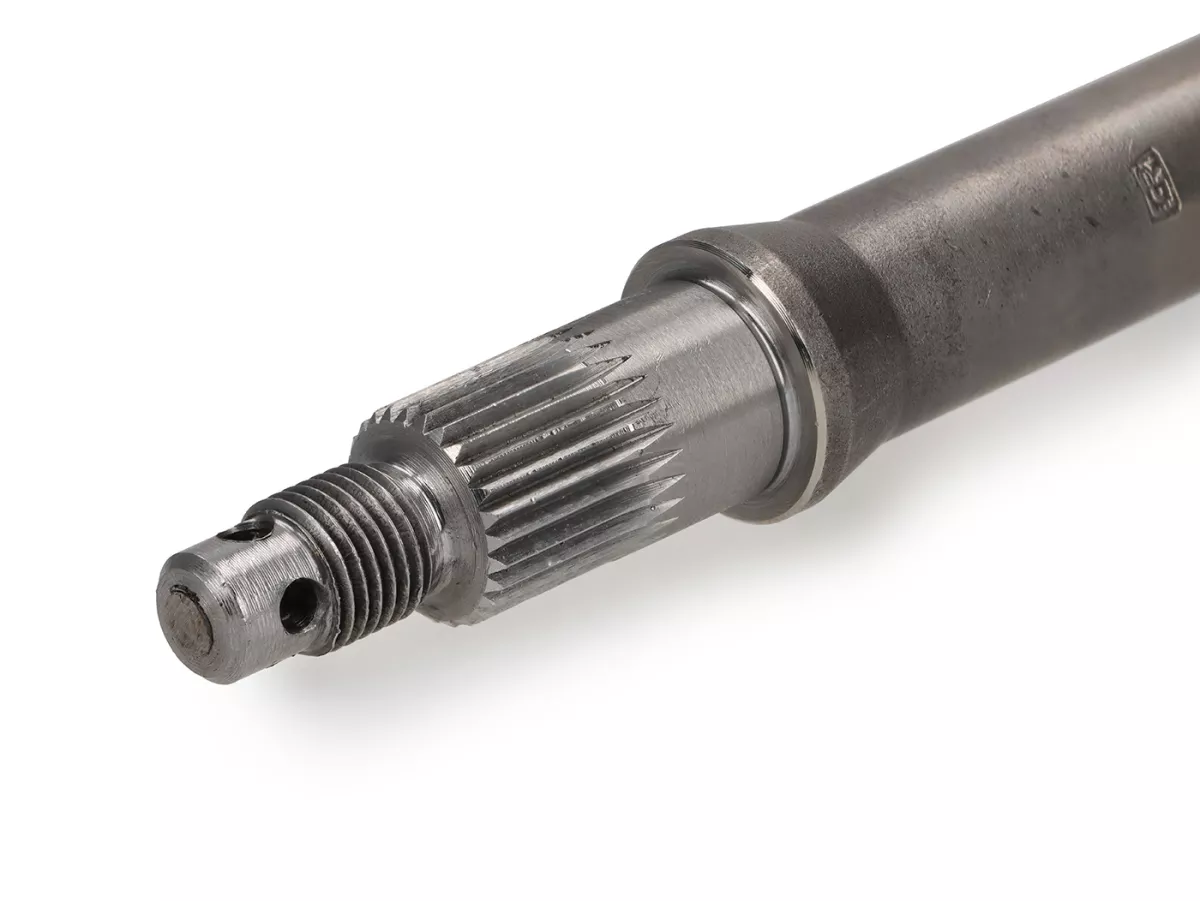 Mainshaft -KUALITAS OEM- Vespa PX (-1984), Rally180 (VSD1T), Rally200 (VSE1T), TS125 (VNL3T), Sprint Veloce, GTR125 (VNL2T), Sprint (mulai 073900), GT125 (mulai 60900), Super 125 (mulai 024900), Super 150 (mulai 70200)
