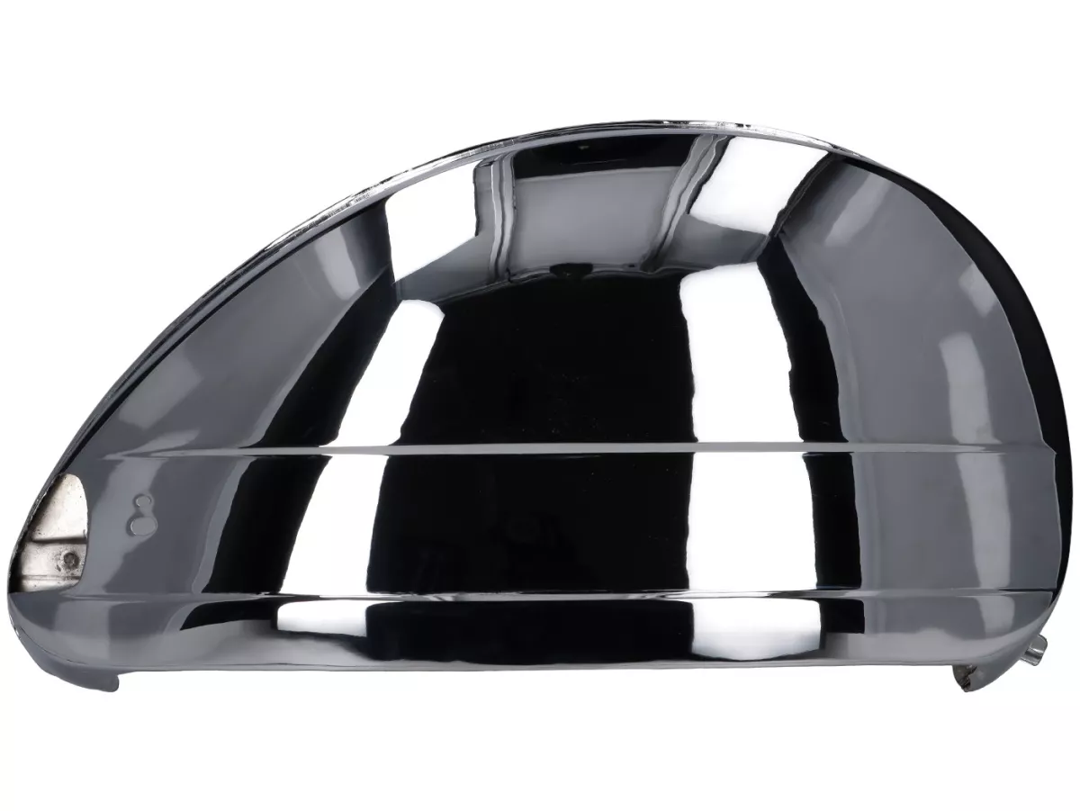 Side panel rhs -VESPA- Vespa PX80, PX125, PX150, PX200, T5 125cc (models with indicators) - external fastener - chrome plated